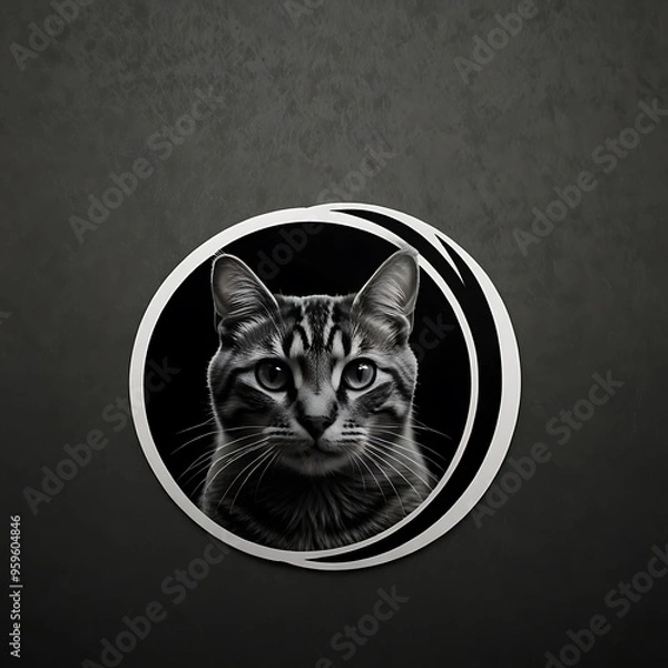 Obraz black cat on a black background