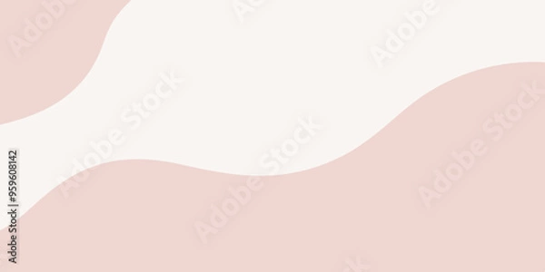 Fototapeta Abstract pastel background with flowing white shapes on a pink backdrop