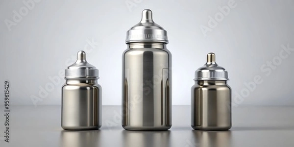 Fototapeta * Ultra-durable baby bottle crafted with robust metals, its sleek design exudes strength and resilience, perfect for parents who demand the best for their little ones.