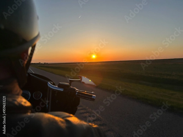 Obraz Motorbike sunset 