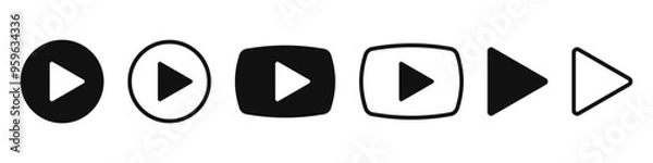 Fototapeta Play button icon, symbol. Vector illustration