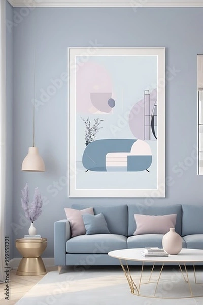 Fototapeta Modern interior design for home, office, interior details with wall art