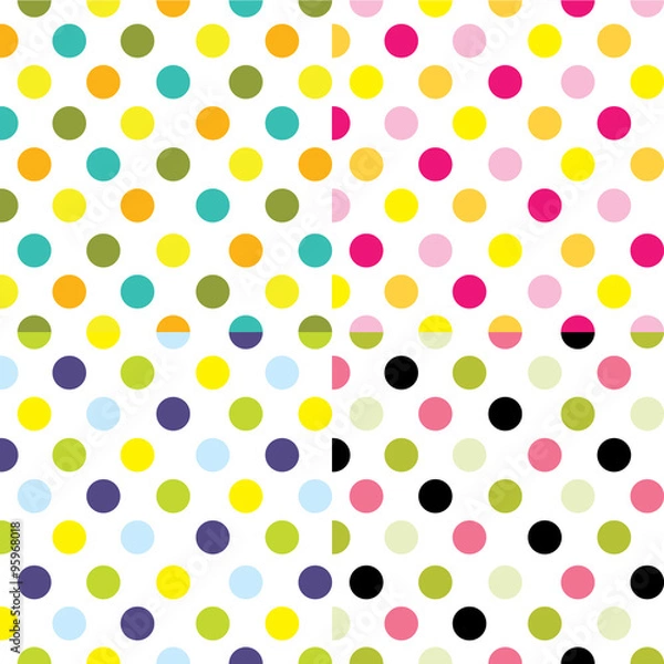 Fototapeta Seamless, polka dot Pattern suitable for wrapping, wallpaper background. EPS 10 & HI-RES JPG Included 