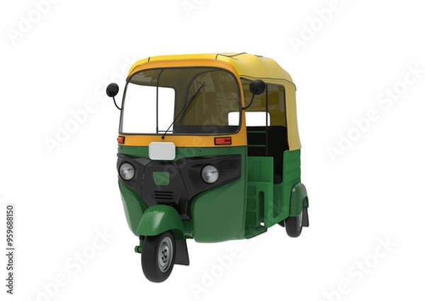 Fototapeta Auto Rickshaw or TukTuk transperant background 