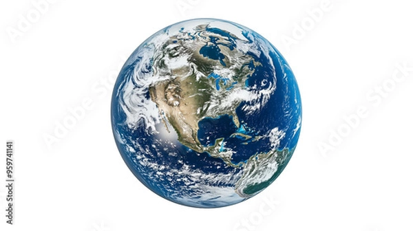 Fototapeta Earth isolated, North American continent