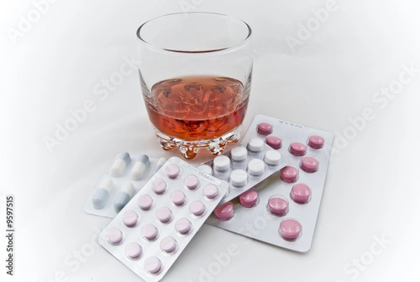 Obraz mélange alcool médicaments