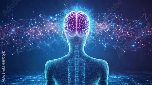 Fototapeta Harness the power of brain waves to enhance meditation and mindfulness practices 