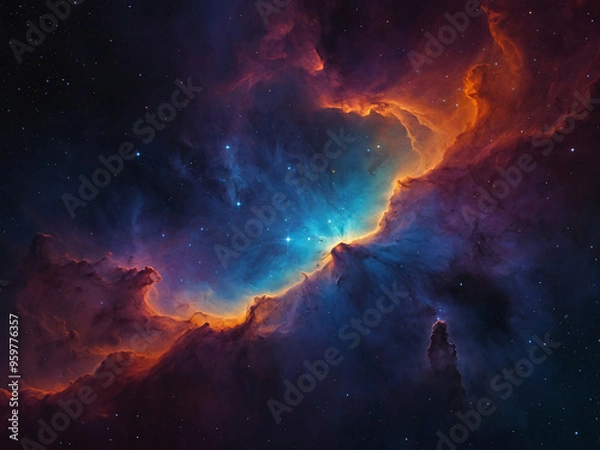 Obraz a cosmic background featuring a nebula formed with gradient mesh