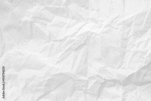 Fototapeta White recycled craft paper texture as background. Grey paper texture, Old vintage page or grunge vignette of old newspaper. Pattern rough art creased grunge letter. Hardboard with copy space for text.