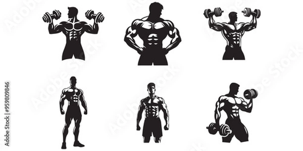 Obraz  body builder man vector illustration