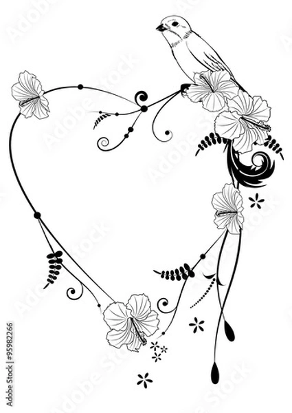 Obraz Valentine frame with bird