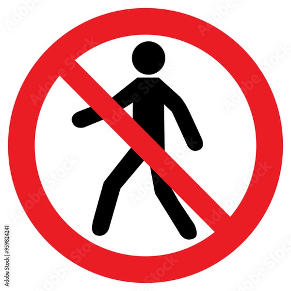 Fototapeta No entry. Red road stop sign icon. Red circle prohibition sign, stop symbol. vector illustration. Access ban symbol. Vector illustration