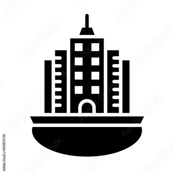 Fototapeta City Square glyph icon