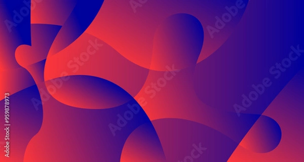 Fototapeta 3D red geometric fluid abstract background. Minimalist modern graphic design element cutout style concept for banner, flyer, card, or brochure cover