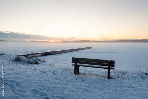 Obraz Old Bench By The Pier