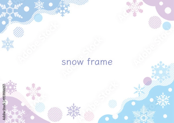 Obraz 雪の結晶の冬フレーム