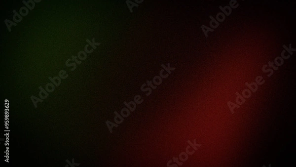 Fototapeta Moody and intense 4K gradient background blending deep red and green hues with a subtle grainy texture. Ideal for dramatic designs, digital art, and dark-themed wallpapers