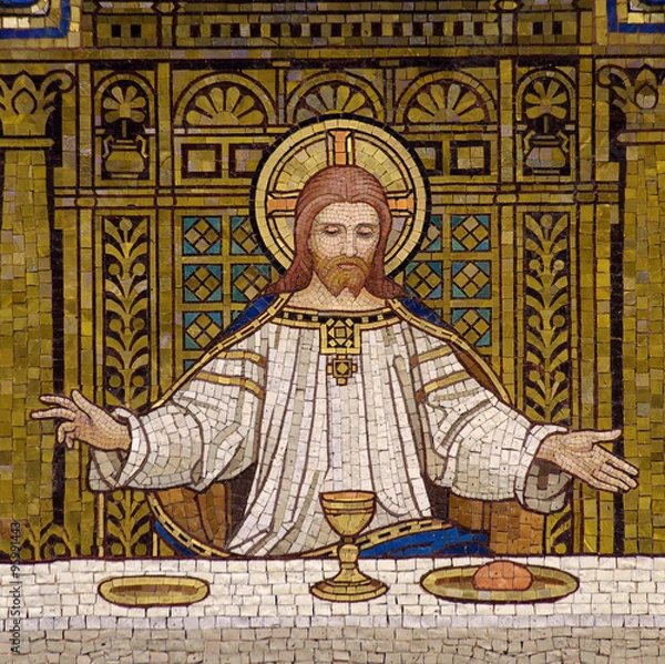 Obraz The Last Supper (Jesus, mosaic)