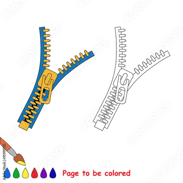 Obraz Vector cartoon zip to be colored. 