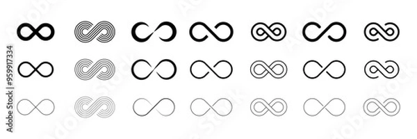 Fototapeta infinity set icon, infinity symbol, infinity vector
