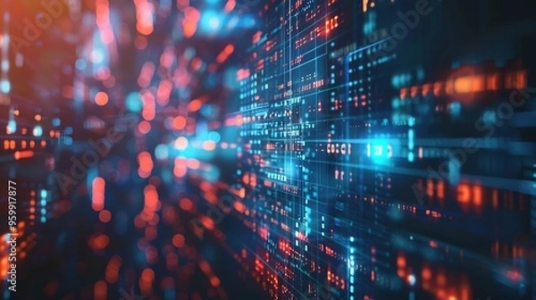 Fototapeta Abstract Digital Data Visualization with Vibrant Charts and Trend Lines