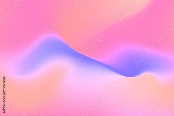 Fototapeta A neon mesh gradient background with vivid pink and blue hues, offering a trendy and abstract look with a soft, grainy texture