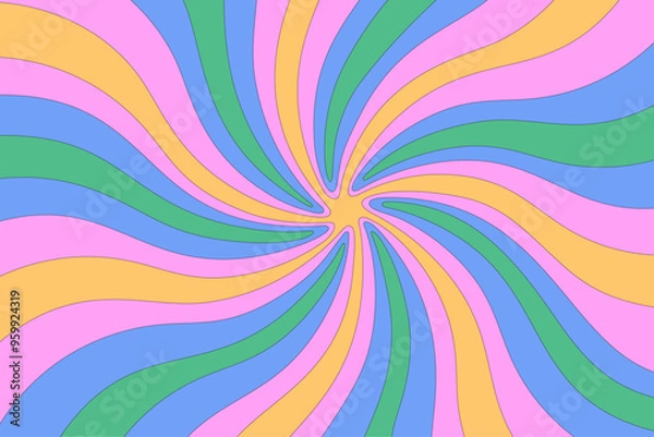 Fototapeta Retro Groovy Psychedelic Background