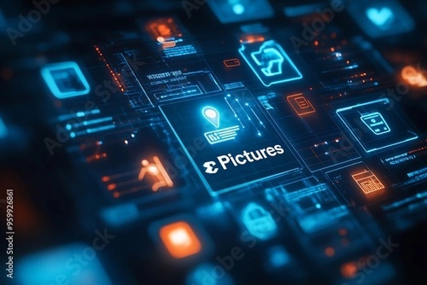 Obraz Digital Interface with 'ePictures' Text