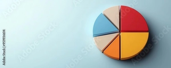Fototapeta Data flow, streams of numbers transforming into pie charts, 3D illustration