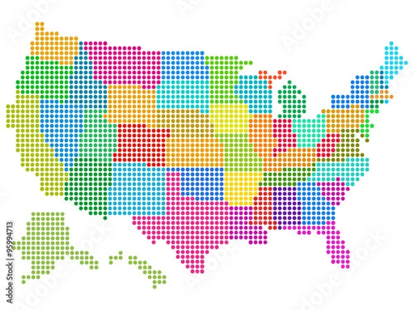 Obraz Dotted USA map