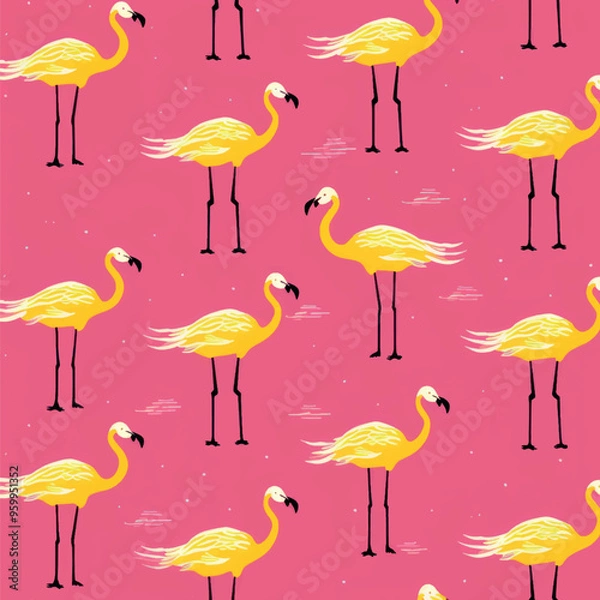 Fototapeta Vibrant flamingo pattern design