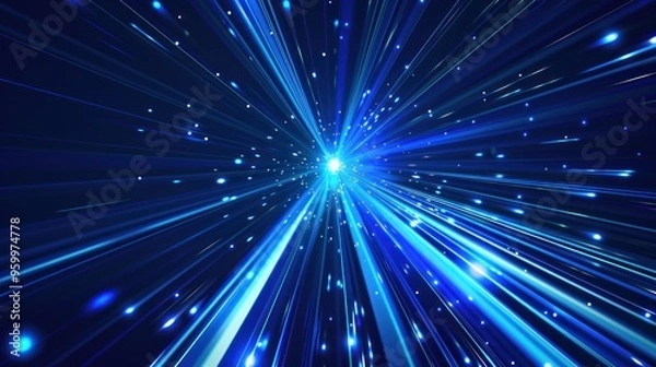 Obraz Blue Abstract Light Streaks