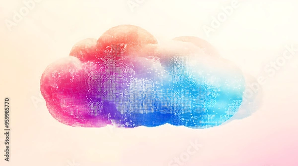 Obraz Digital Cloud with pink background