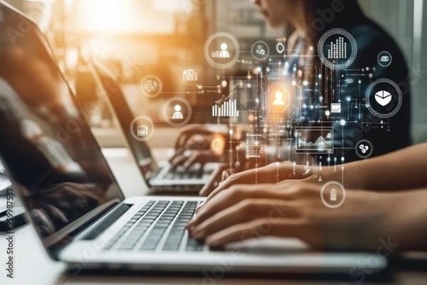Fototapeta In todays digital landscape, focusing on Innovative Business Solutions is vital for sustainable growth. Embracing technology and collaboration boosts future entrepreneurship opportunities