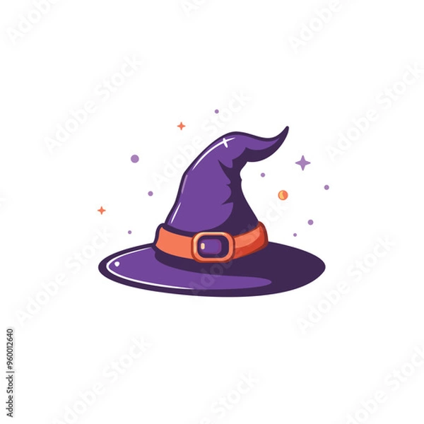 Obraz Halloween Witch Hat vector illustration
