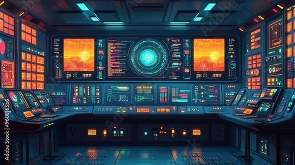 Fototapeta Quantum processing controlled through a user interface that enables precise data control