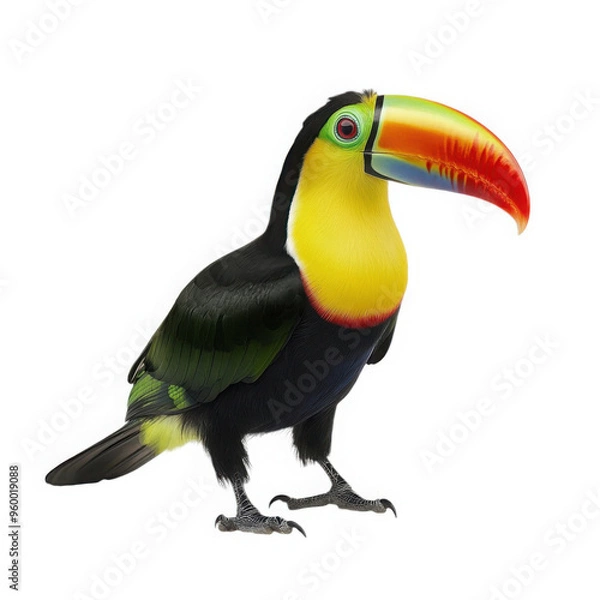 Fototapeta Lifelike Ultra Realistic Photo of a Keel-billed Toucan Bird