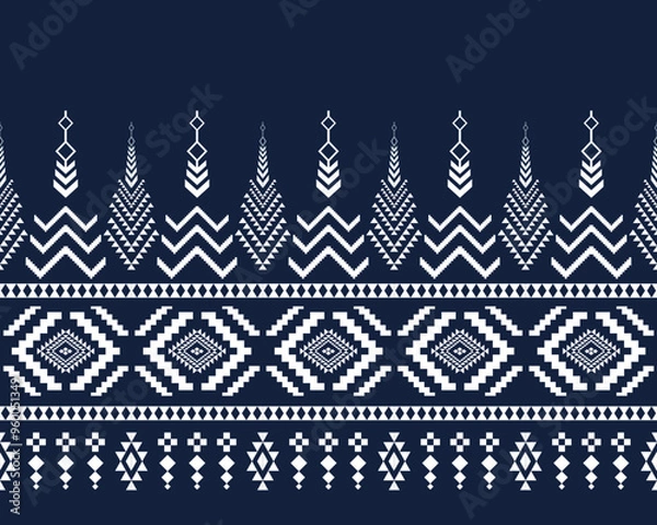 Obraz abstract Traditional geometric ethnic fabric pattern ornate elements with ethnic patterns design for textiles, rugs, clothing, sarong, scarf, batik, wrap, embroidery, print, curtain, carpe