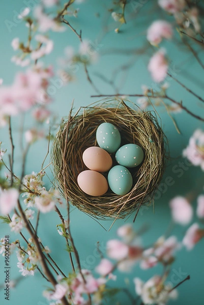 Fototapeta Cozy Easter card template