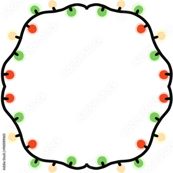 Obraz Christmas light circle frame