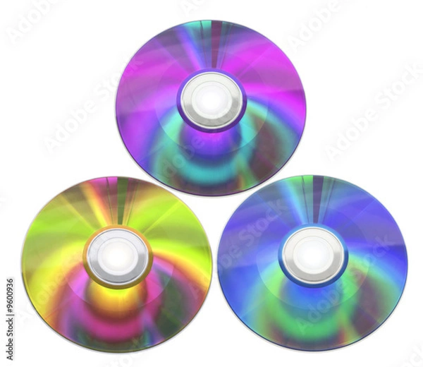 Obraz Compact Discs on Isolated White Background