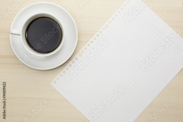 Fototapeta コーヒーとメモ