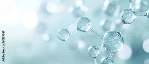 Obraz Close-up of a Molecular Structure with Water Droplets