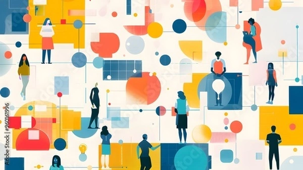 Fototapeta representation of content personalization strategies, showing tailored experiences based on user preferences, behaviors, and demographic data