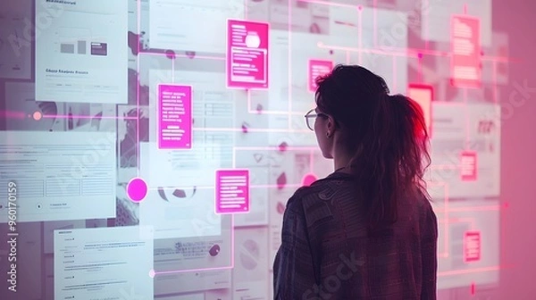 Fototapeta The organization of menus, links, and other navigational elements to reflect the hierarchy of information and support user journey