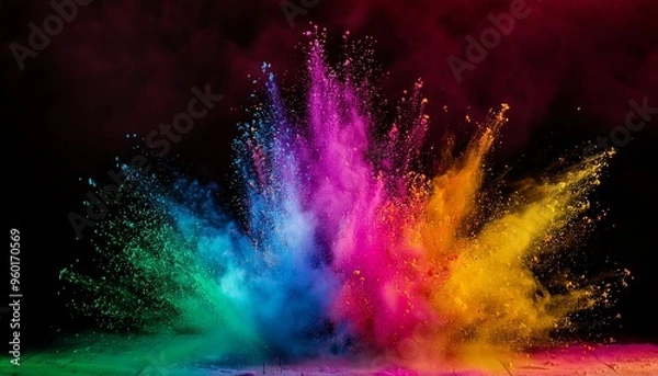 Fototapeta Realistic Colorful Dust Explosion with Vibrant Splash