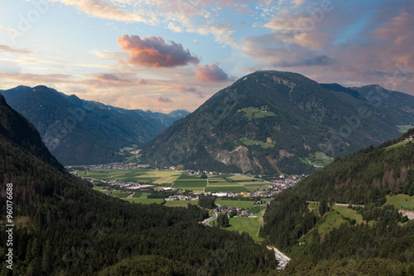 Obraz panoramic aerial view of campo tures trentino alto adige italy