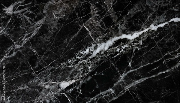Fototapeta Black marble texture black backgrounds full frame