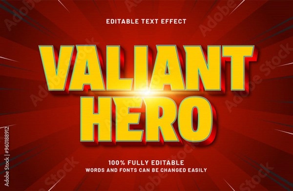 Fototapeta valiant hero editable text effect in battle and knight text style