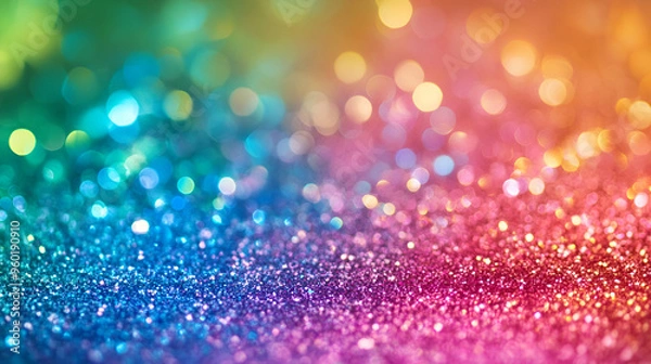 Obraz Amazing template design on colourfull glittering background ,Abstract rainbow gold glitter background , Rainbow glitter texture abstract background 
